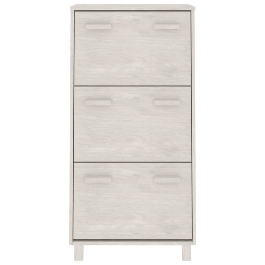Vidaxl schoenenkast hamar 59,5x35x117 cm massief grenenhout wit