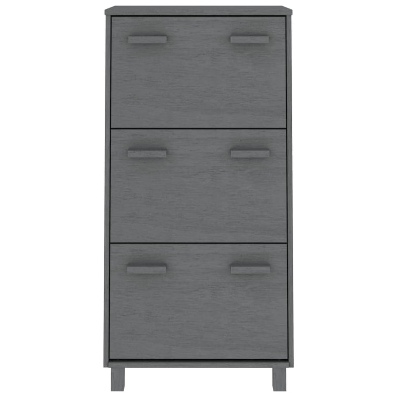 Load image into Gallery viewer, Vidaxl schoenenkast hamar 59,5x35x117 cm grenenhout donkergrijs
