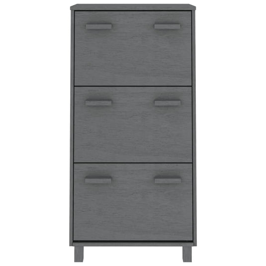 Vidaxl schoenenkast hamar 59,5x35x117 cm grenenhout donkergrijs