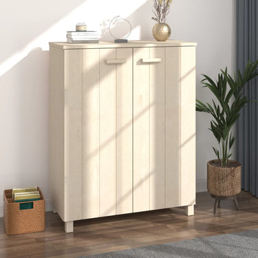 Vidaxl schoenenkast hamar 85x40x108 cm massief grenenhout honingbruin