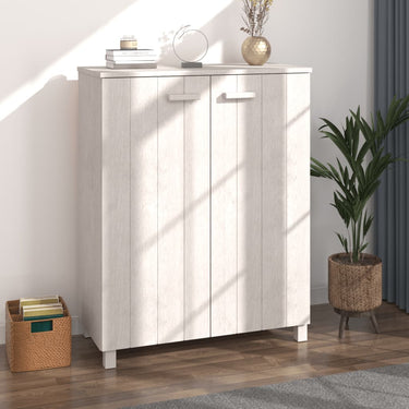 Vidaxl schoenenkast hamar 85x40x108 cm massief grenenhout wit
