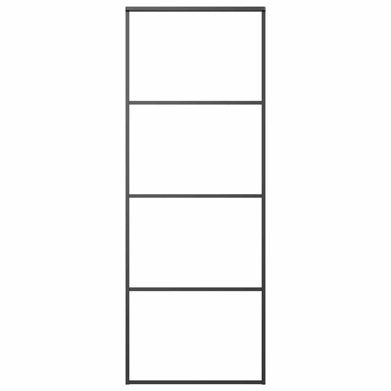 Load image into Gallery viewer, Vidaxl schuifdeur 76x205 cm mat esg-glas en aluminium zwart
