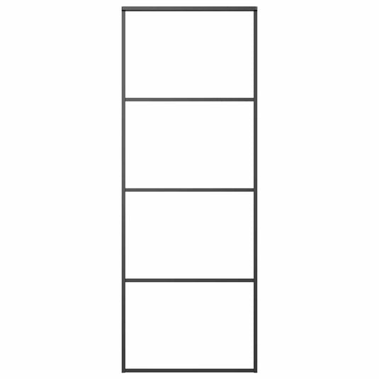 Vidaxl schuifdeur 76x205 cm mat esg-glas en aluminium zwart