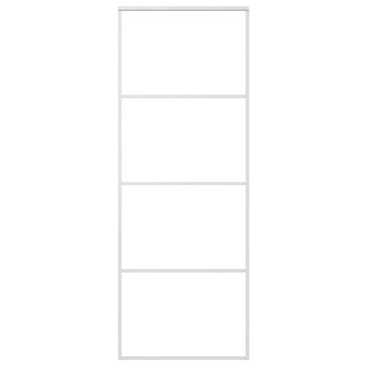 Vidaxl schuifdeur 76x205 cm esg-glas en aluminium wit