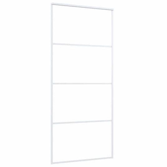 Vidaxl schuifdeur 90x205 cm esg-glas en aluminium wit