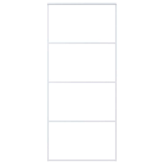 Vidaxl schuifdeur 90x205 cm mat esg-glas en aluminium wit