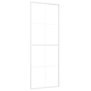 Vidaxl schuifdeur 76x205 cm mat esg-glas en aluminium wit