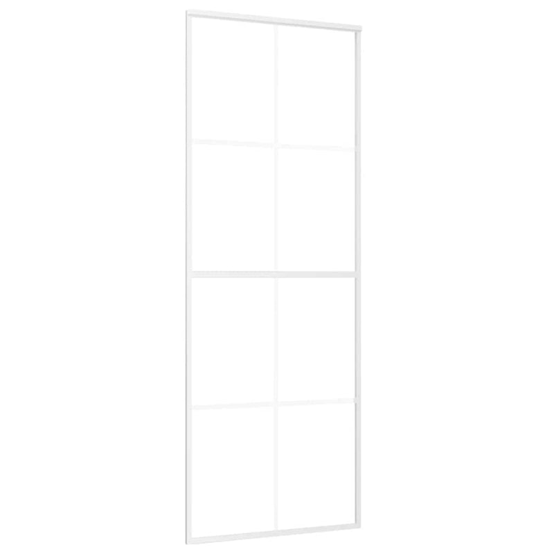 Load image into Gallery viewer, Vidaxl schuifdeur 76x205 cm mat esg-glas en aluminium wit
