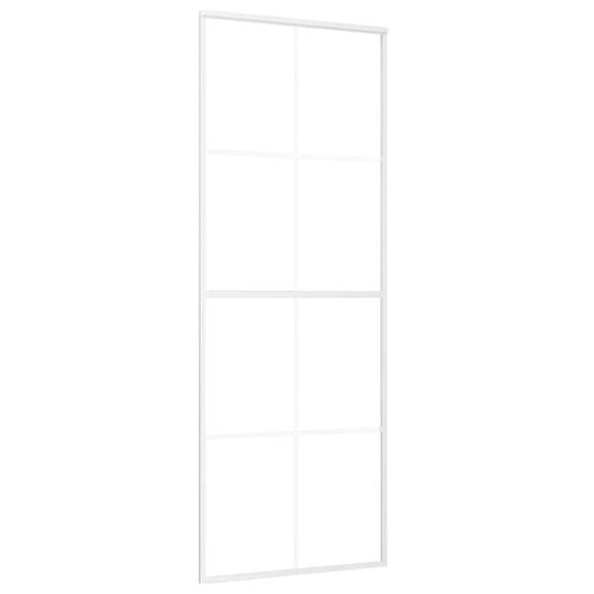 Vidaxl schuifdeur 76x205 cm mat esg-glas en aluminium wit