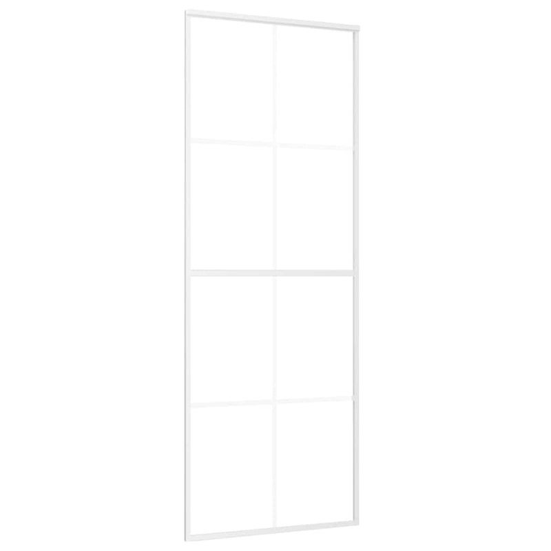 Afbeelding laden in galerijviewer, Vidaxl schuifdeur 76x205 cm mat esg-glas en aluminium wit
