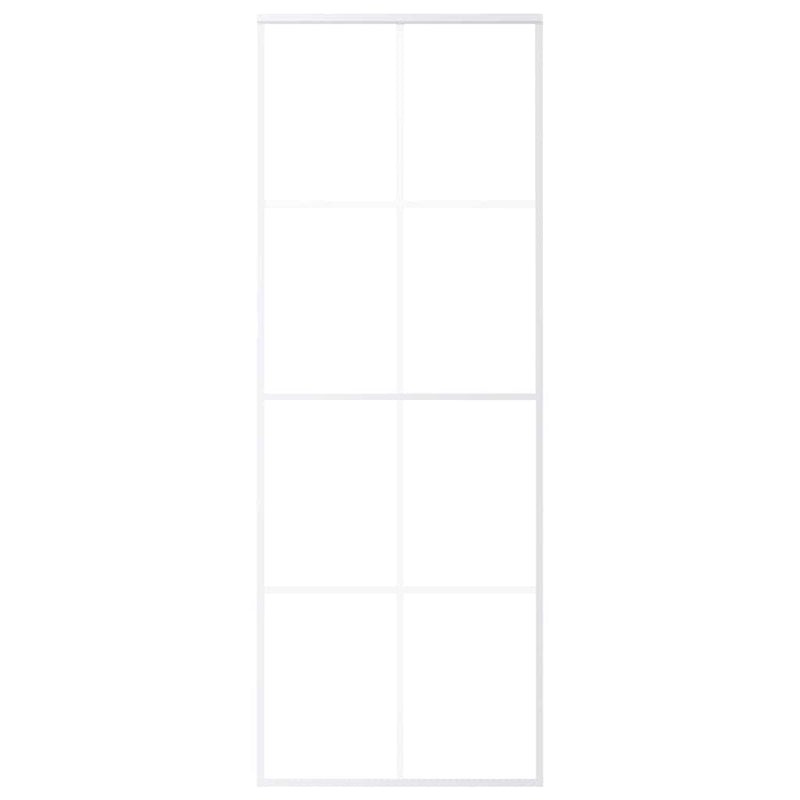 Afbeelding laden in galerijviewer, Vidaxl schuifdeur 76x205 cm mat esg-glas en aluminium wit
