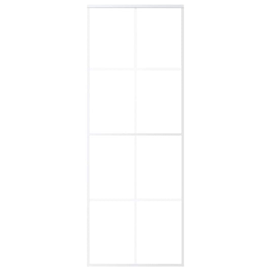 Vidaxl schuifdeur 76x205 cm mat esg-glas en aluminium wit