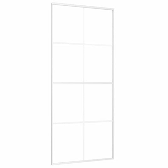 Vidaxl schuifdeur 90x205 cm mat esg-glas en aluminium wit