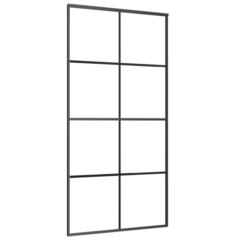 Load image into Gallery viewer, VidaXL Schuifdeur 102,5x205 cm mat ESG-glas en aluminium zwart
