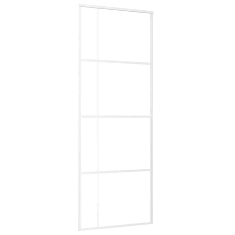 Afbeelding laden in galerijviewer, Vidaxl schuifdeur 76x205 cm mat esg-glas en aluminium wit
