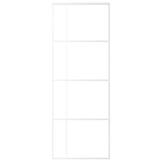 Vidaxl schuifdeur 76x205 cm mat esg-glas en aluminium wit
