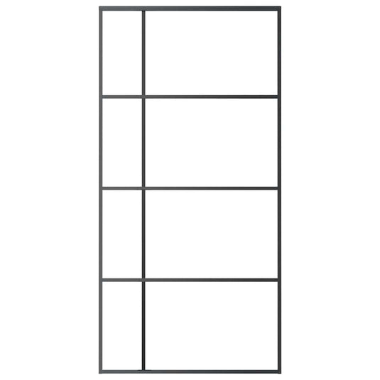 Vidaxl schuifdeur 102,5x205 cm esg-glas en aluminium zwart
