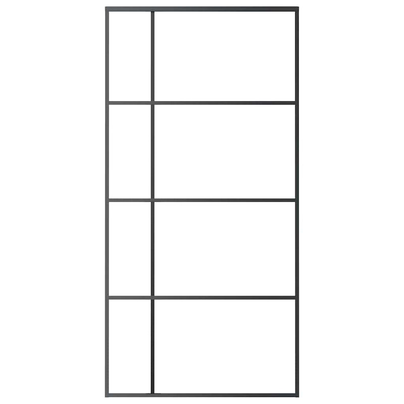 Load image into Gallery viewer, Vidaxl schuifdeur 102,5x205 cm mat esg-glas en aluminium zwart
