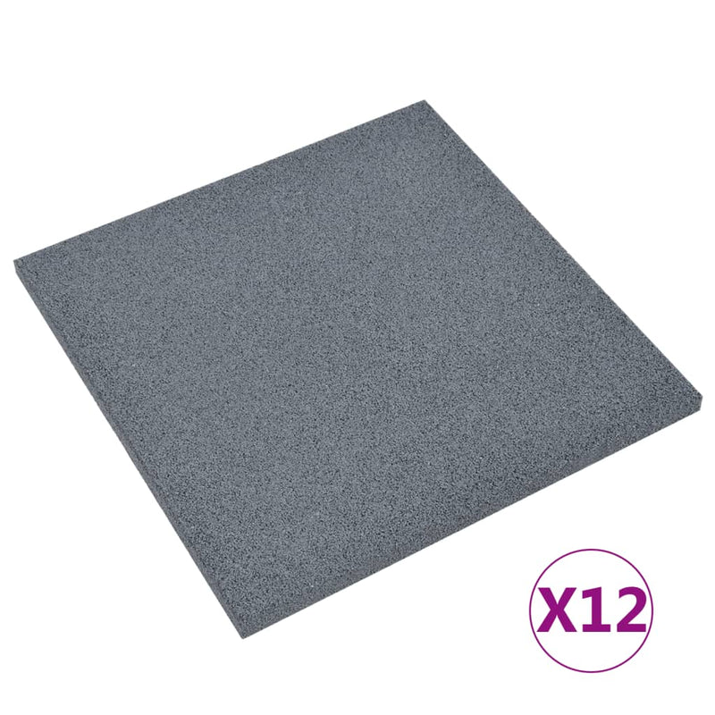 Load image into Gallery viewer, VidaXL Valtegels 12 st 50x50x3 cm rubber grijs
