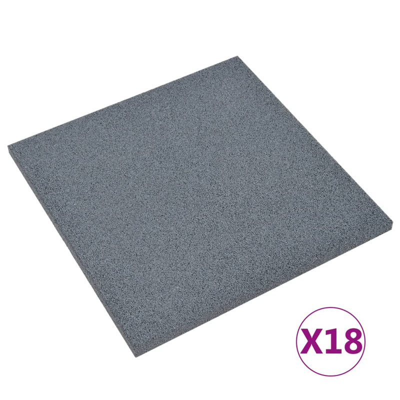 Load image into Gallery viewer, VidaXL Valtegels 18 st 50x50x3 cm rubber grijs
