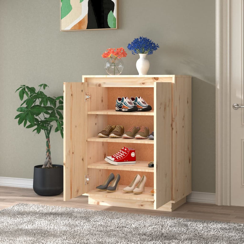 Load image into Gallery viewer, Vidaxl schoenenkast 60x35x80 cm massief grenenhout
