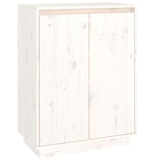 Vidaxl schoenenkast 60x35x80 cm massief grenenhout wit