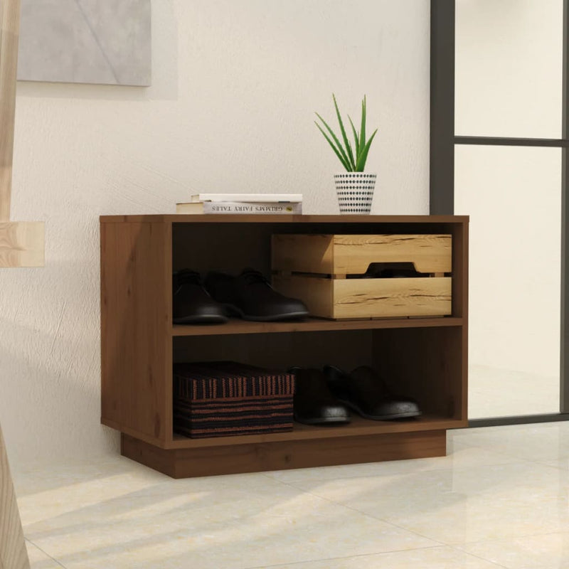 Load image into Gallery viewer, Vidaxl schoenenkast 60x34x45 cm massief grenenhout honingbruin
