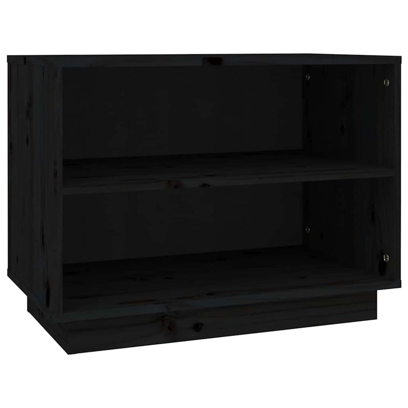 Afbeelding laden in galerijviewer, Vidaxl schoenenkast 60x34x45 cm massief grenenhout zwart
