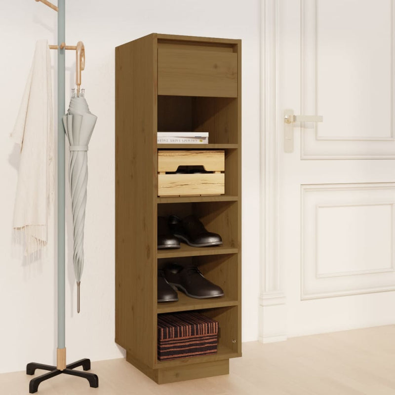 Load image into Gallery viewer, Vidaxl schoenenkast 30x34x105 cm massief grenenhout honingbruin
