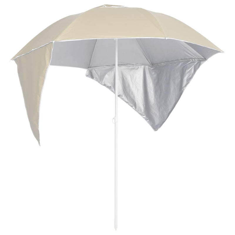 Load image into Gallery viewer, Vidaxl strandparasol met zijwanden 215 cm zandkleurig
