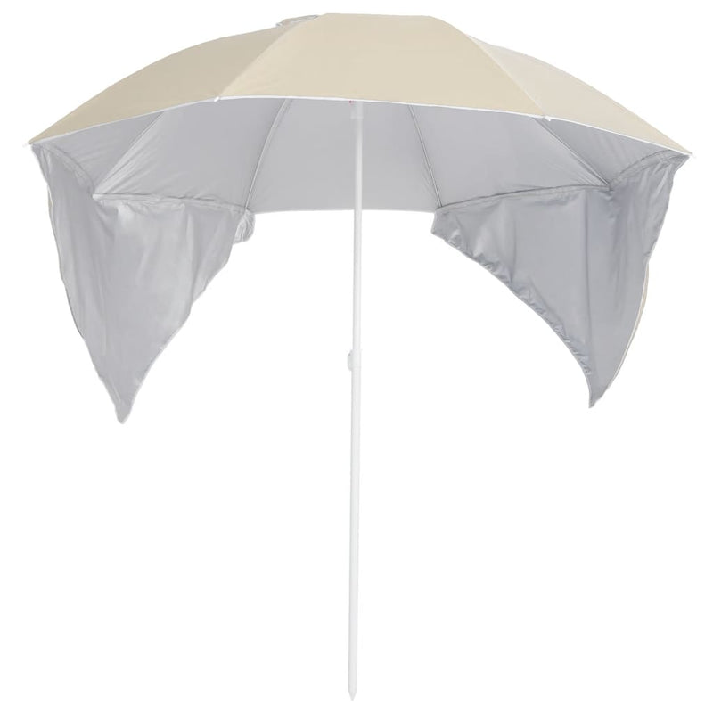 Load image into Gallery viewer, Vidaxl strandparasol met zijwanden 215 cm zandkleurig
