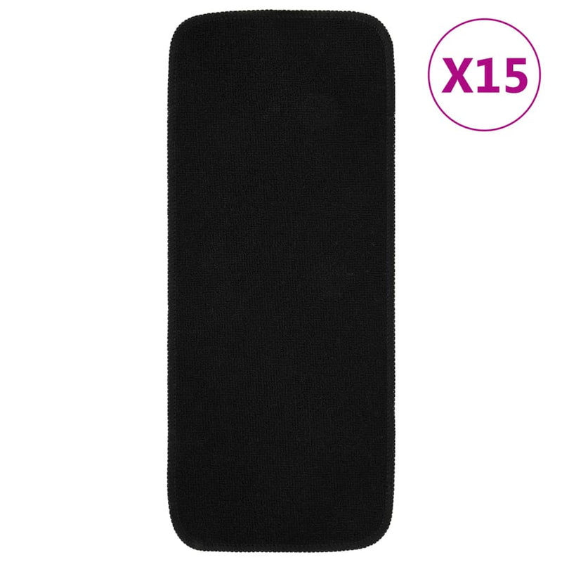 Load image into Gallery viewer, Vidaxl trapmatten 15 st anti-slip rechthoekig 60x25 cm zwart
