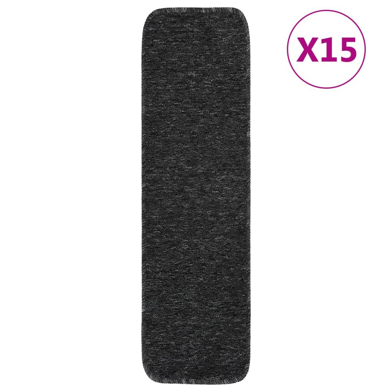Afbeelding laden in galerijviewer, Vidaxl trapmatten 15 st anti-slip rechthoekig 75x20 cm antracietkleur
