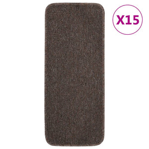Vidaxl trapmatten 15 st anti-slip rechthoekig 60x25 cm bruin