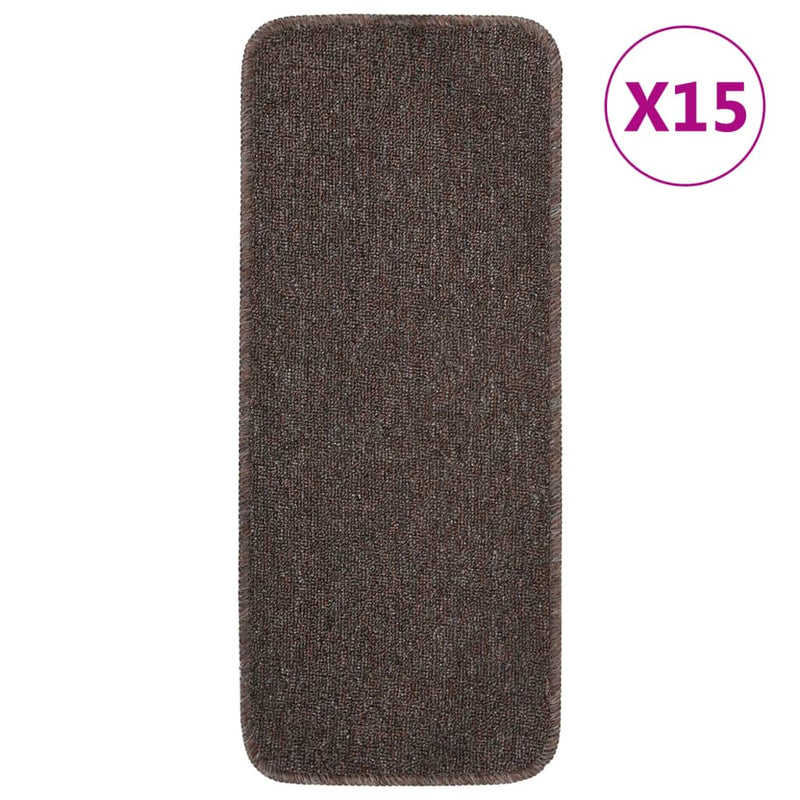 Afbeelding laden in galerijviewer, Vidaxl trapmatten 15 st anti-slip rechthoekig 60x25 cm bruin
