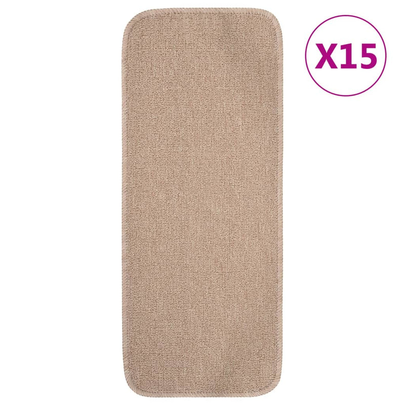 Afbeelding laden in galerijviewer, Vidaxl trapmatten 15 st anti-slip rechthoekig 60x25 cm beige

