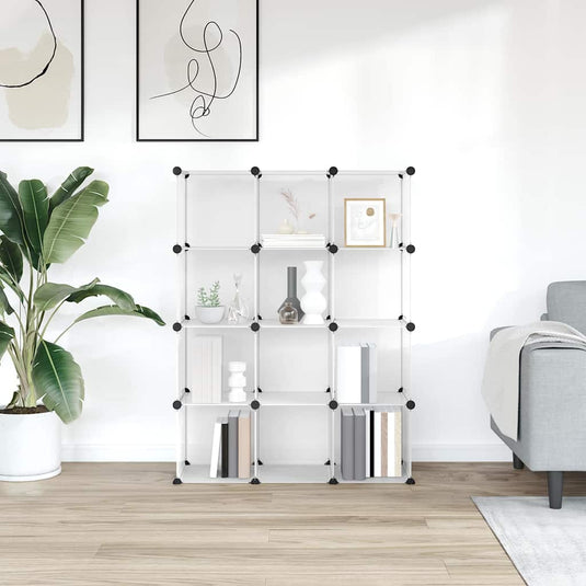 Vidaxl opbergmeubel met 12 vakken polypropeen transparant