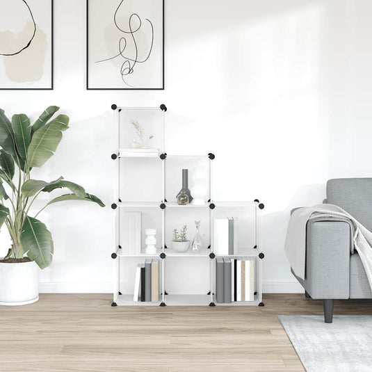 Vidaxl opbergmeubel met 9 vakken polypropeen transparant