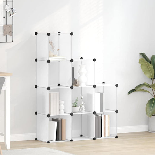 Vidaxl opbergmeubel met 9 vakken polypropeen transparant