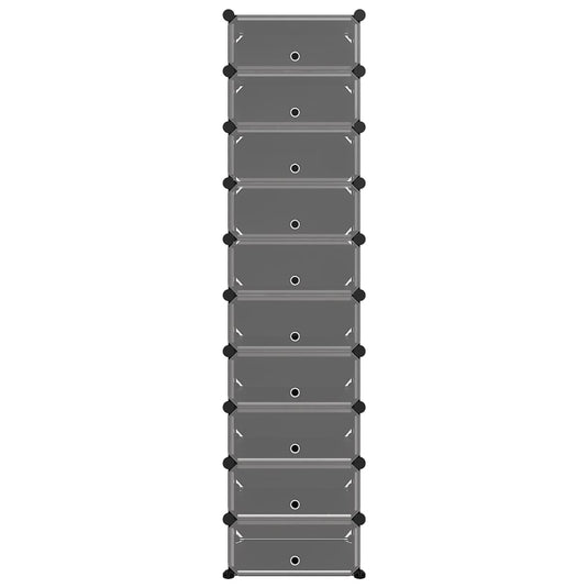 Vidaxl schoenenrek 44x32x174 cm polypropeen zwart