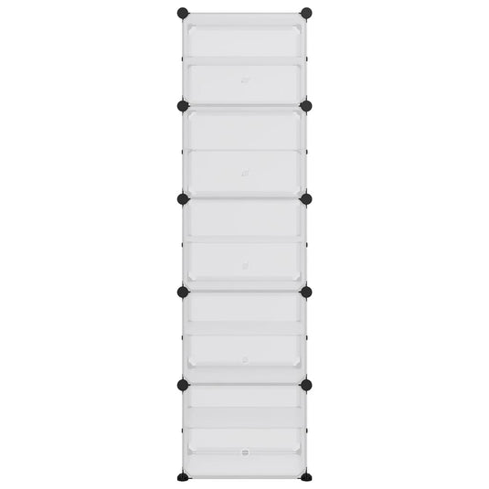 Vidaxl schoenenrek 44x31,5x153,5 cm polypropeen transparant