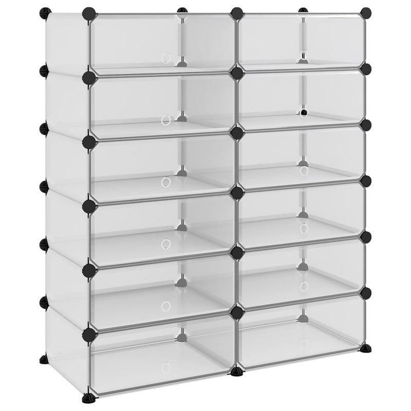 Load image into Gallery viewer, Vidaxl schoenenrek 94,5x36,5x106 cm polypropeen transparant
