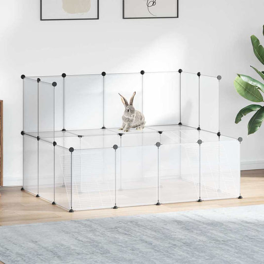Vidaxl dierenhok klein 143x107x93 cm polypropeen en staal transparant