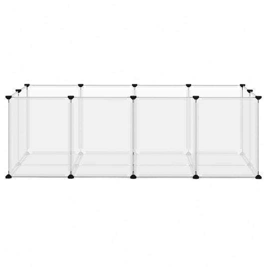Vidaxl dierenhok klein 144x74x46,5 cm polypropeen en staal transparant