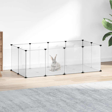 Vidaxl dierenhok klein 144x74x46,5 cm polypropeen en staal transparant