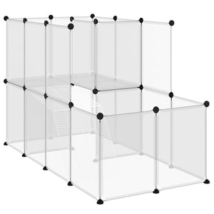 Vidaxl dierenhok klein 142x74x93 cm polypropeen en staal transparant