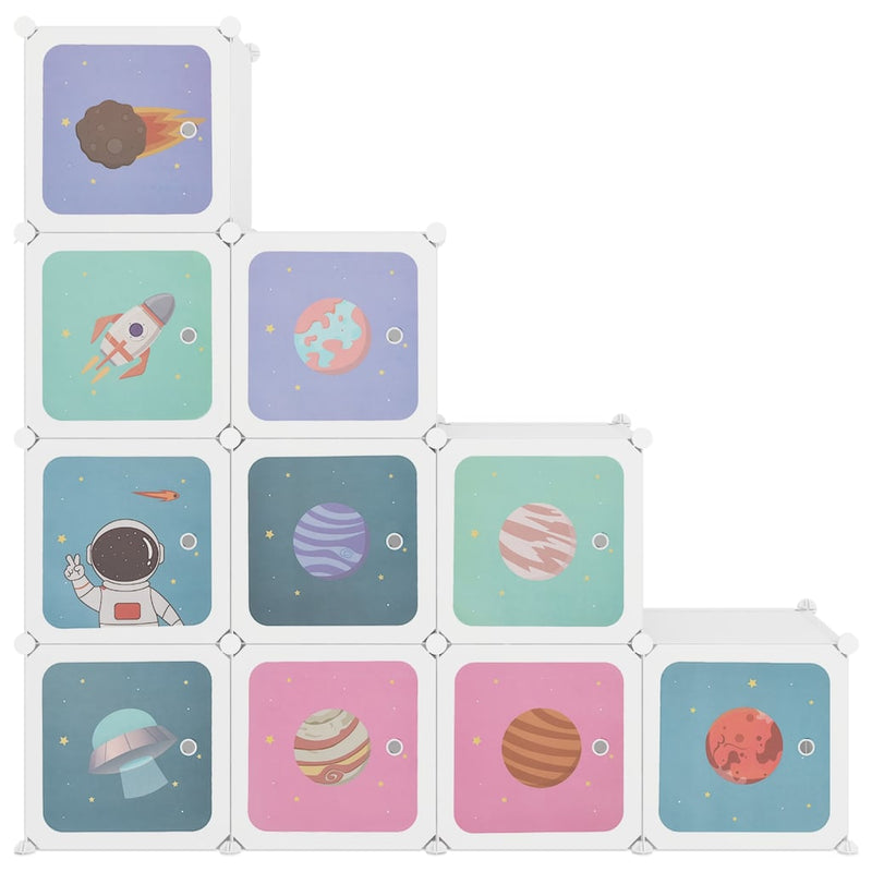 Load image into Gallery viewer, Vidaxl kubus opbergkast voor kinderen met 10 kubussen wit pp
