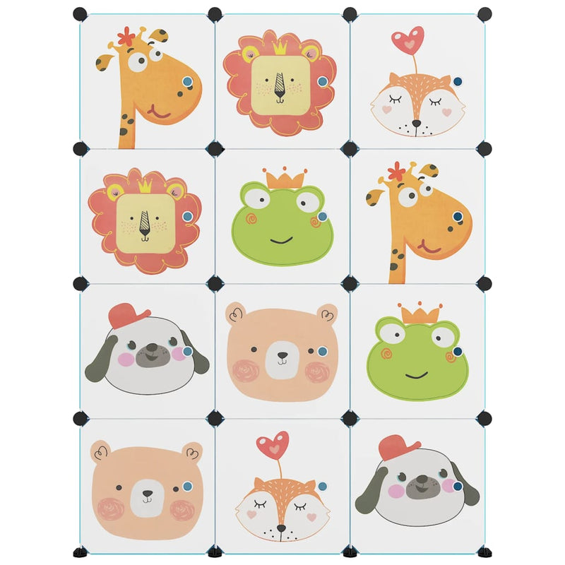 Load image into Gallery viewer, Vidaxl kinderopbergmeubel met 12 vakken polypropeen blauw
