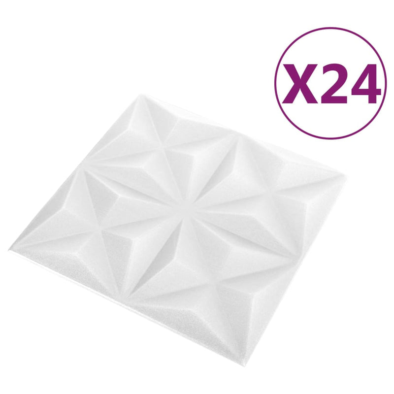Load image into Gallery viewer, Vidaxl 24 st wandpanelen 3d origami 6 m² 50x50 cm wit
