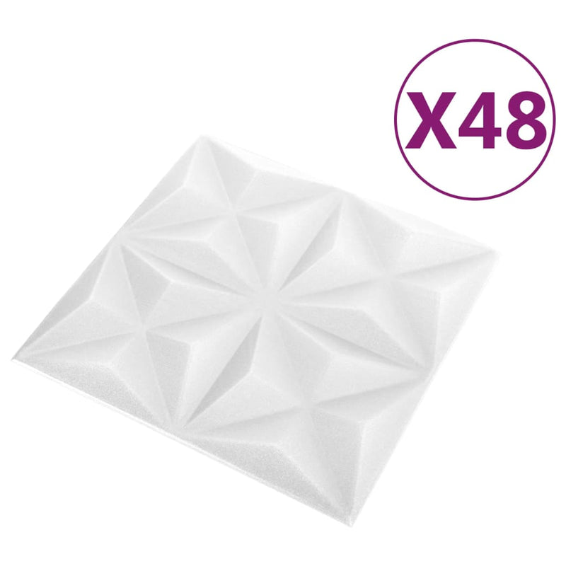 Load image into Gallery viewer, Vidaxl 48 st wandpanelen 3d origami 12 m² 50x50 cm wit
